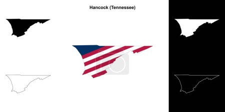 Hancock County (Tennessee) outline map set