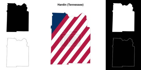 Hardin County (Tennessee) umrissenes Kartenset