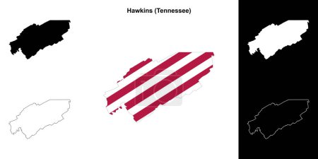 Condado de Hawkins (Tennessee) esquema mapa conjunto