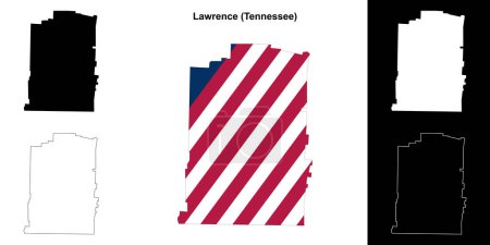 Lawrence County (Tennessee) outline map set