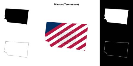 Macon County (Tennessee) outline map set