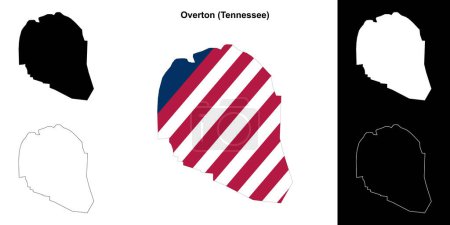 Téléchargez les illustrations : Carte générale du comté d'Overton (Tennessee) - en licence libre de droit