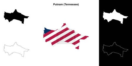 Putnam County (Tennessee) outline map set