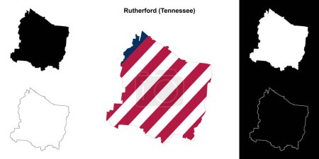 Illustration for Rutherford County (Tennessee) outline map set - Royalty Free Image