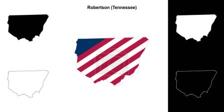 Robertson County (Tennessee) Umrisse der Karte