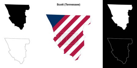 Scott County (Tennessee) esquema mapa conjunto