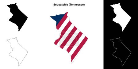 Sequatchie County (Tennessee) esquema mapa conjunto