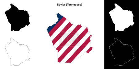 Sevier County (Tennessee) outline map set