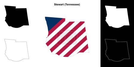 Téléchargez les illustrations : Carte générale du comté de Stewart (Tennessee) - en licence libre de droit