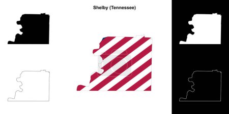 Shelby County (Tennessee) umrissenes Kartenset