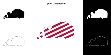 Tipton County (Tennessee) outline map set