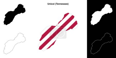 Conjunto de mapas del contorno del Condado de Unicoi (Tennessee)