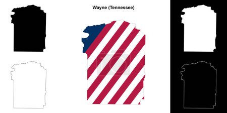Téléchargez les illustrations : Plan du comté de Wayne (Tennessee) - en licence libre de droit