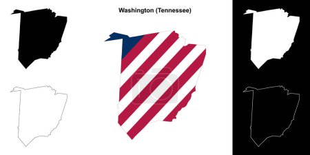 Washington County (Tennessee) outline map set