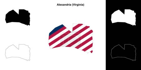Téléchargez les illustrations : Alexandria County (Virginie) schéma carte - en licence libre de droit