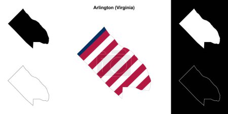Arlington County (Virginia) outline map set