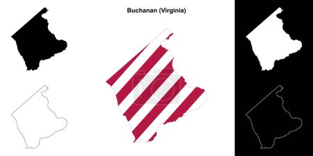 Buchanan County (Virginia) outline map set