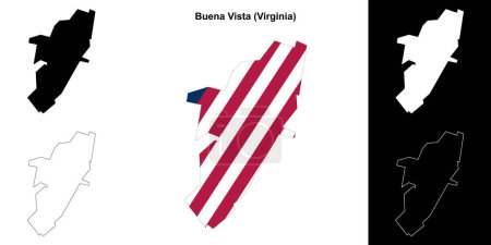Illustration for Buena Vista County (Virginia) outline map set - Royalty Free Image
