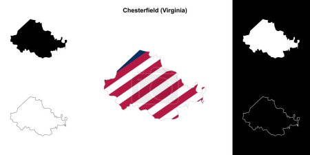 Chesterfield County (Virginia) umrissenes Kartenset