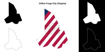 Clifton Forge City County (Virginia) outline map set