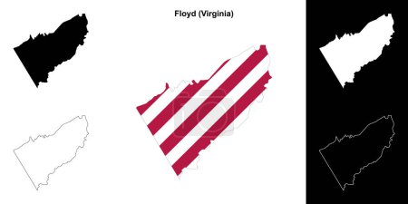 Floyd County (Virginia) outline map set