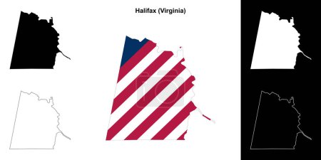 Halifax County (Virginia) outline map set
