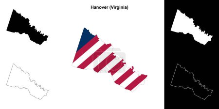 Hanover County (Virginia) outline map set