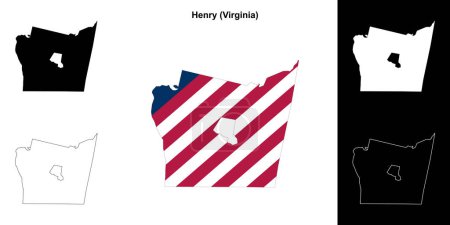 Téléchargez les illustrations : Henry County (Virginie) schéma carte - en licence libre de droit
