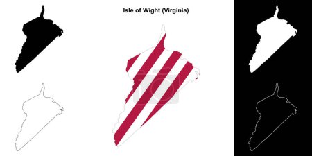 Isle of Wight County (Virginia) outline map set