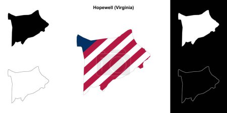 Hopewell County (Virginia) umrissenes Kartenset