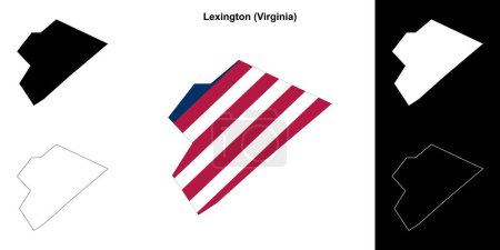 Conjunto de mapas del contorno del condado de Lexington (Virginia)
