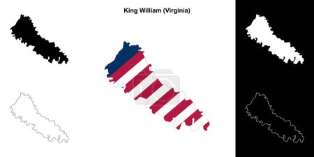 King William County (Virginia) outline map set