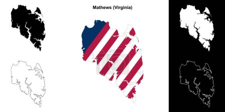 Mathews County (Virginia) outline map set