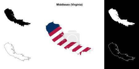 Middlesex County (Virginia) Umrisse der Karte