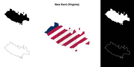 New Kent County (Virginia) outline map set