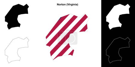 Norton County (Virginia) outline map set