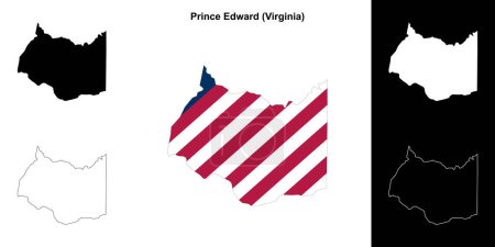 Prince Edward County (Virginia) outline map set