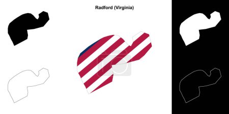 Radford County (Virginia) outline map set