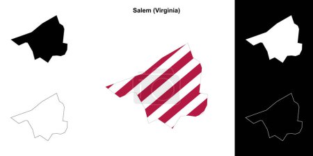 Salem County (Virginia) outline map set