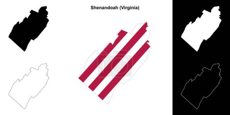 Shenandoah County (Virginia) umrissenes Kartenset