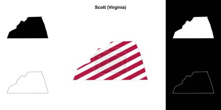 Scott County (Virginia) outline map set
