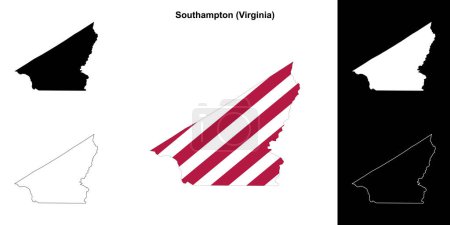 Southampton County (Virginia) outline map set