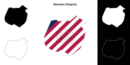 Staunton County (Virginia) outline map set
