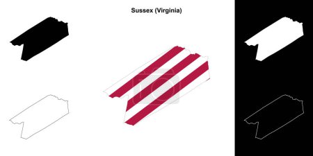 Sussex County (Virginia) umrissenes Kartenset