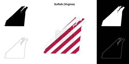 Suffolk County (Virginia) outline map set