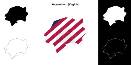 Waynesboro County (Virginia) outline map set
