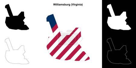 Williamsburg County (Virginia) outline map set