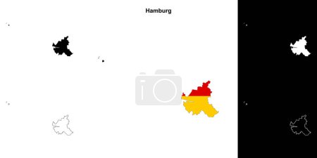 Estado de Hamburgo esquema mapa conjunto