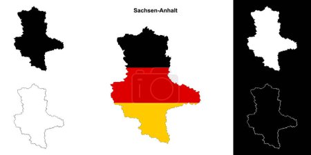 Sachsen-Anhalt estado esquema mapa conjunto