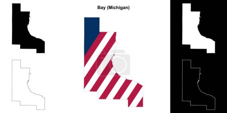 Bay County (Michigan) outline map set